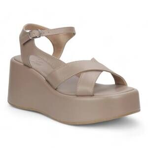 NEW LOVE RIO women's alto wedge sandal in taupe